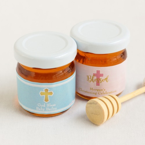 Personalized Christening and Baptism Honey Jar Favors