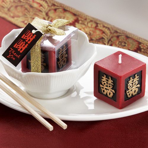 Double Happiness Candles Asian Themed Wedding Favors