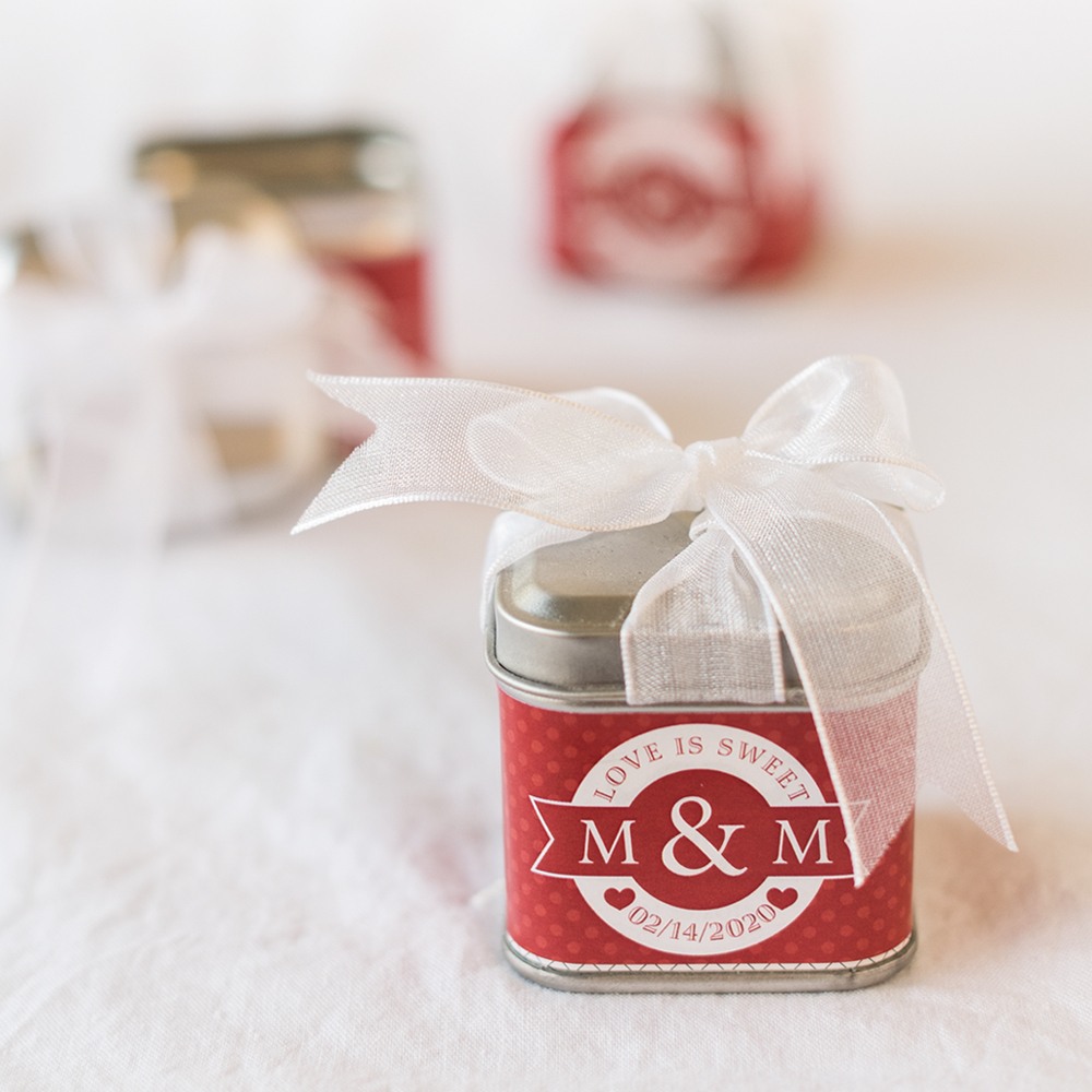 Personalized Square Favor Tins