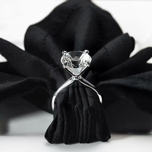 Silver Plated Diamond Ring Napkin Holders
