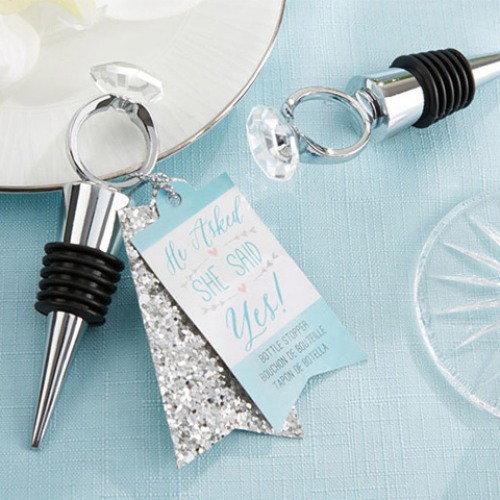 Diamond Ring Wine Stopper - She Said Yes