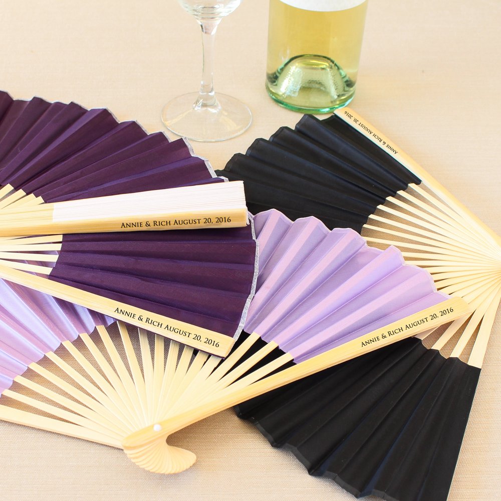 Personalized Silk Fans, Personalized Hand Fans, Silk Hand Fans