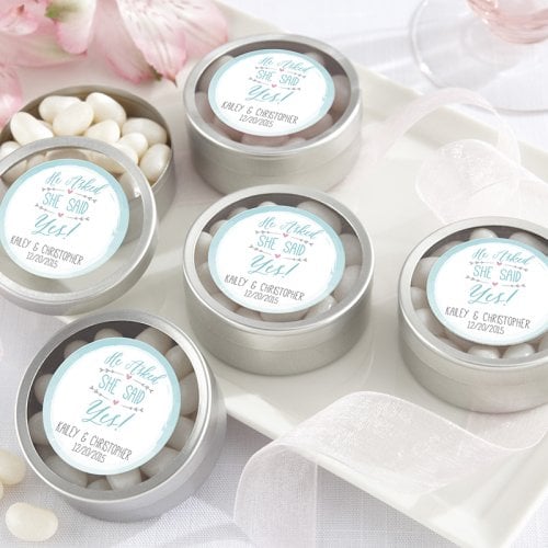 Personalized Round Clear Topped Candy Tins