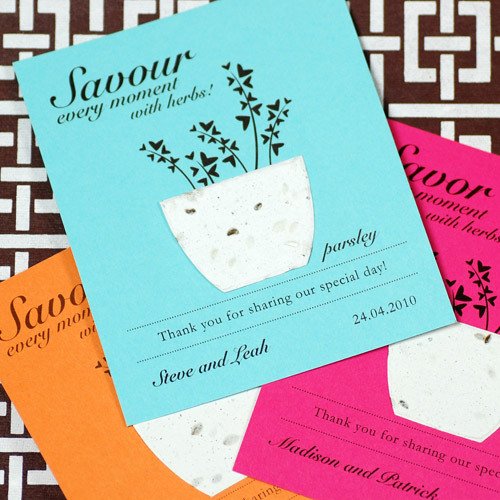Personalized Plantable Herb Seed Card Favor