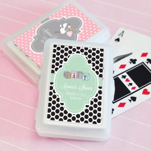 Baby Shower Playing Cards with Personalized Labels
