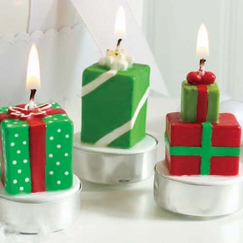 Mini Whimsical Holiday Tea Light Candles