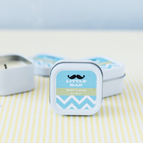 Mini Square Personalized Baby Shower Candle Favor