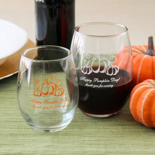 Holiday Stemless Wine Glass