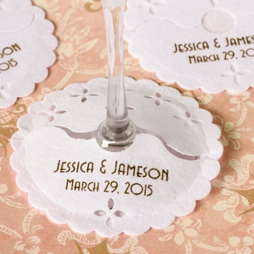 Rustic Wedding Decorations and Accessories -- Personalized Wine Stem Wrap