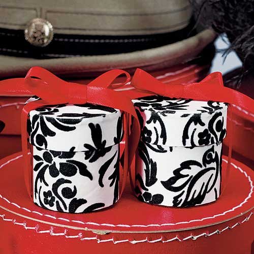Mini Round Damask Favor Boxes