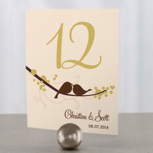 Personalized Love Birds Table Number Cards