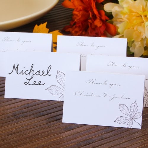 Personalized Autumn Leaves Place Cards