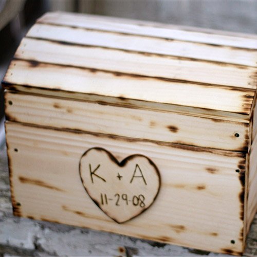Personalized Wooden Wedding Chest Card Box