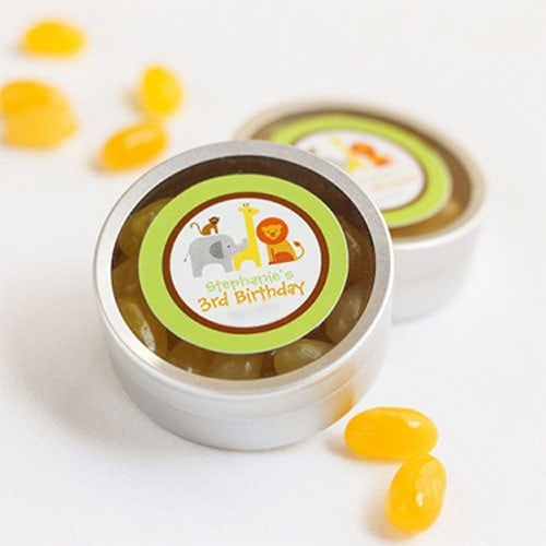 Personalized Birthday Round Clear Topped Candy Tins