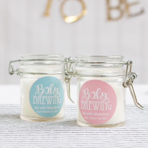 Personalized Glass Baby Shower Favor Jars