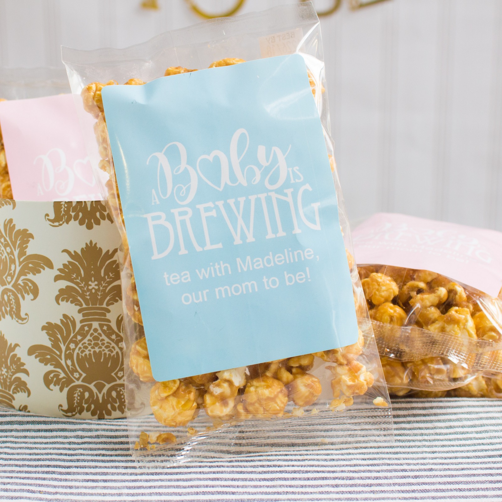 Personalized Baby Shower Caramel Corn