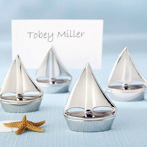 Silver Sailboat Place Card Holders