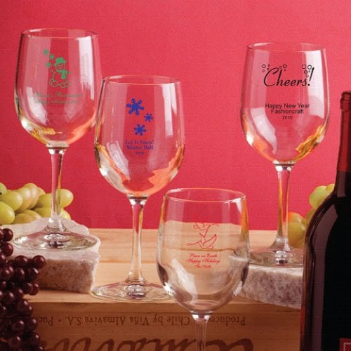 Personalized Holiday Wine Glass