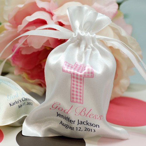 Personalized Satin Drawstring Party Favor Bag