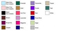 Personalized Favor Ribbon Print Color Chart