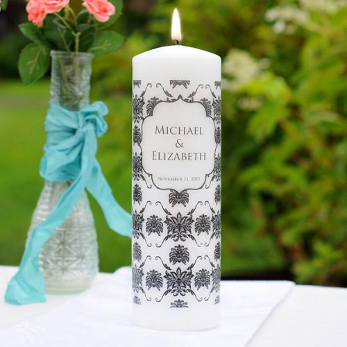 Personalized Damask Unity Candle