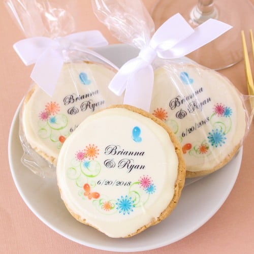 Custom Printed Round Wedding Cookie