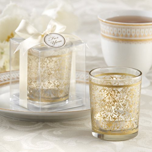 Golden Renaissance Glass Tea Light Holder