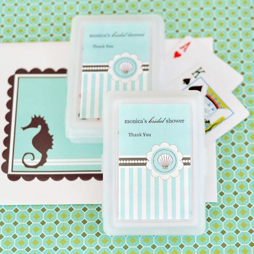 Beach Themed Playing Cards with Personalized Labels