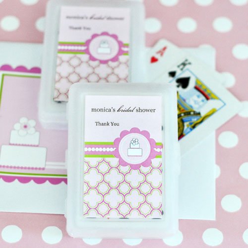 Pink Cake Themed Playing Cards with Personalized Labels