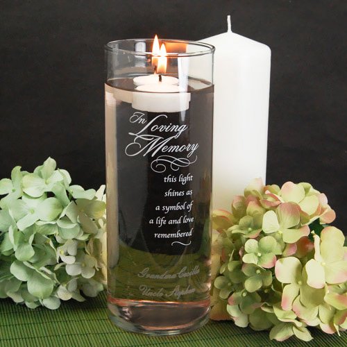 Personalized "In Loving Memory" Glass Cylinder