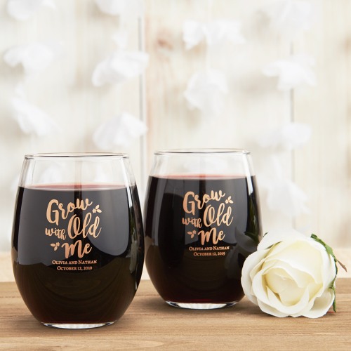 Personalized 15 Oz Stemless Wine Glass Favors Beau Coup