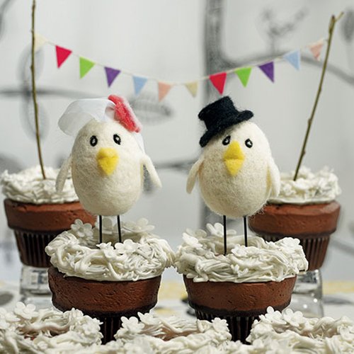 Bird Bride and Groom Cake Toppers