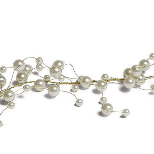 Pearl and Vintage Gold Wire Ornamental Garland