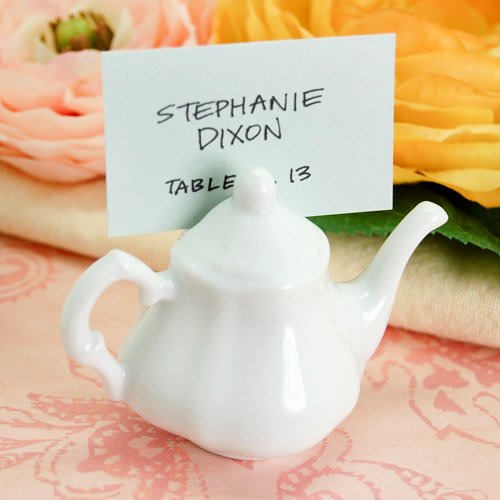 Victorian Porcelain Teapot Place Card Holder