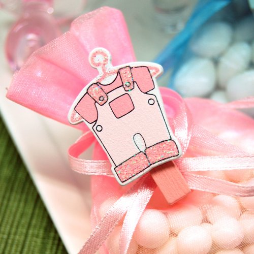 Baby Stork and Jumper Clothespin Favor Accents