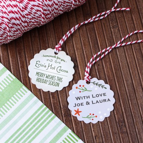 Personalized Scalloped Holiday Gift Tags