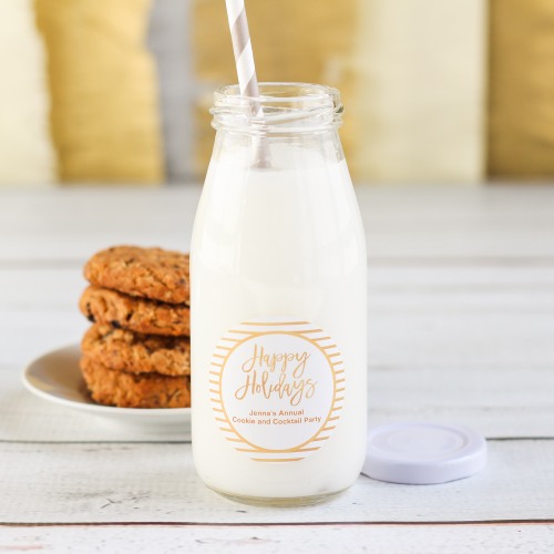 Personalized Holiday Milk Jars and Straws