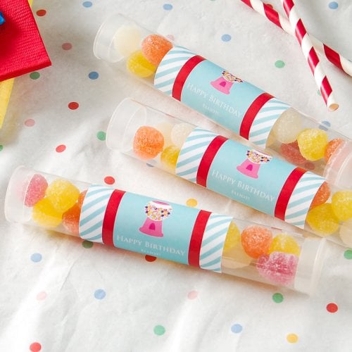 Personalized Kids Birthday Candy Tubes