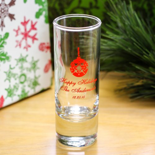 Personalized Holiday Double Shot Glass