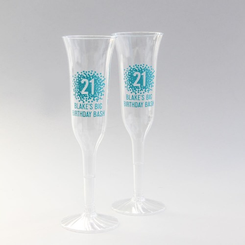 Personalized Plastic Champagne Flutes