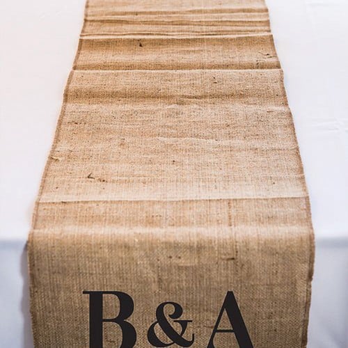 Personalized Burlap Table Runner with Monogram