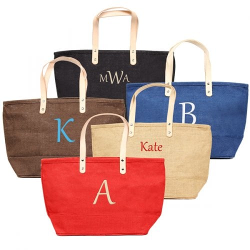 Personalized Color Natural Jute Tote Bag