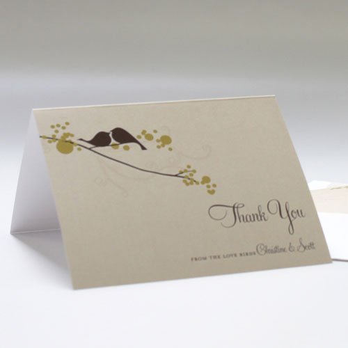 Personalized Love Birds Thank You Card