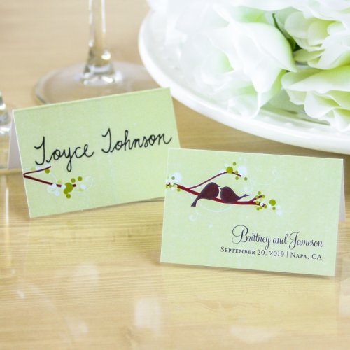 Personalized Love Birds Place Cards