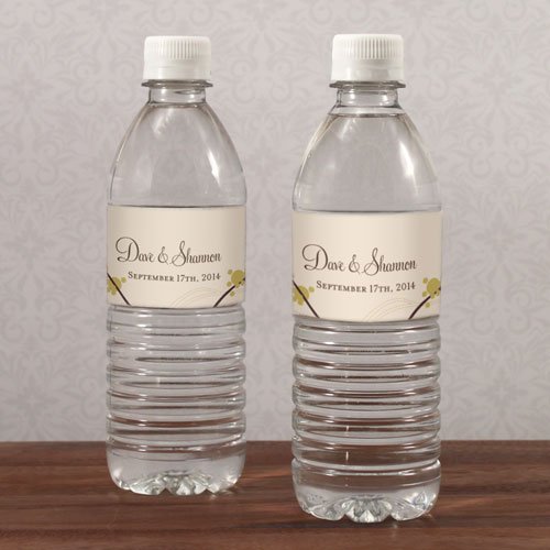 Personalized Love Birds Water Bottle Labels
