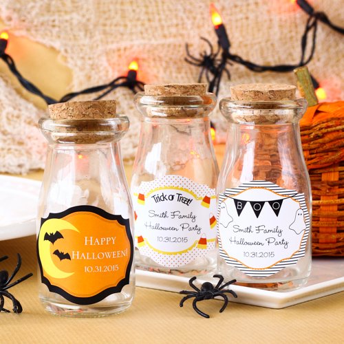 Personalized Halloween Vintage Milk Jars