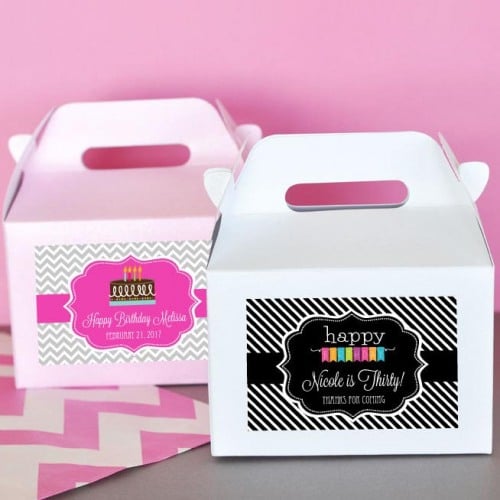 Personalized Birthday Mini Gable Favor Boxes