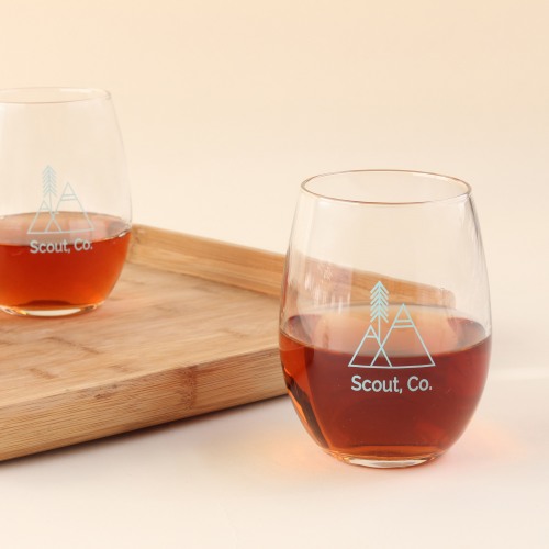 Corporate Logo Stemless Wine Glass