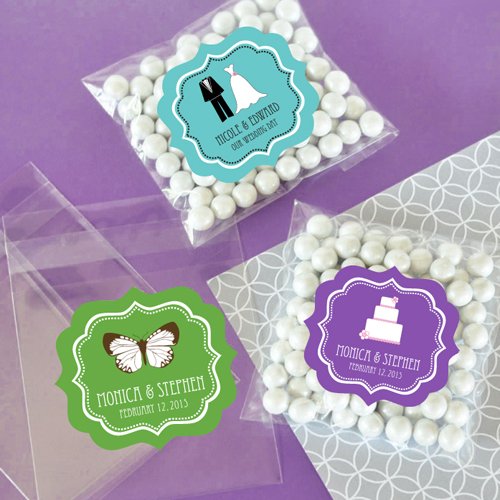 Personalized Clear Bridal Candy Bags
