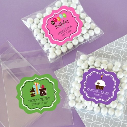 Personalized Clear Birthday Candy Bags